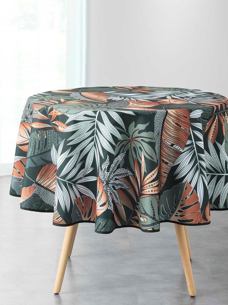 Nappe ronde Collection feuilles Alianor Kaki - Kiabi