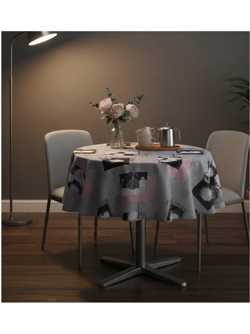 Nappe ronde Cotina flocons Gris - Kiabi