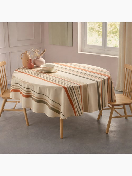 Nappe ronde coton enduit rayures basque - Kiabi Nappe ronde coton enduit rayures basque - Kiabi