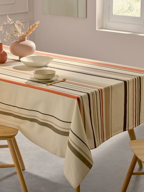Nappe ronde coton enduit rayures basque - Kiabi Nappe ronde coton enduit rayures basque - Kiabi