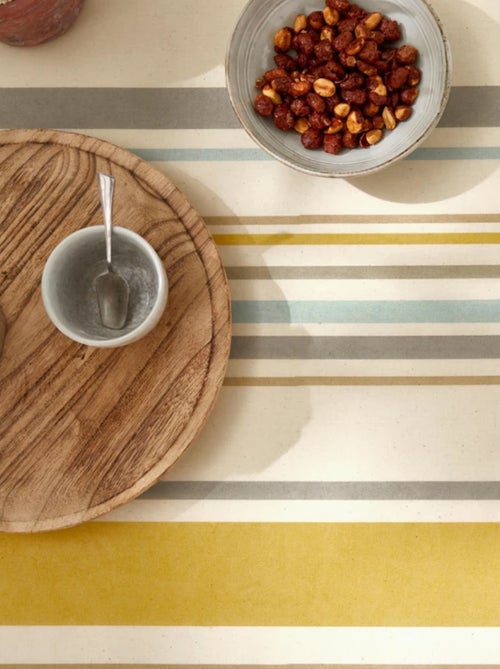 Nappe ronde coton enduit rayures basque - Kiabi Nappe ronde coton enduit rayures basque - Kiabi