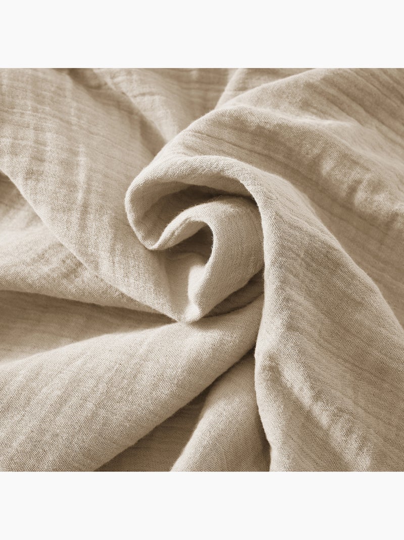 Nappe ronde – Double gaze de coton – Gaïa Beige foncé - Kiabi