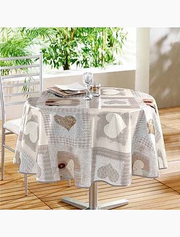 Nappe ronde en polyester cosy coeur