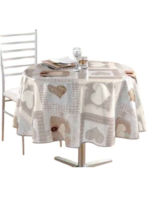 Nappe ronde en polyester cosy coeur - Kiabi Nappe ronde en polyester cosy coeur - Kiabi