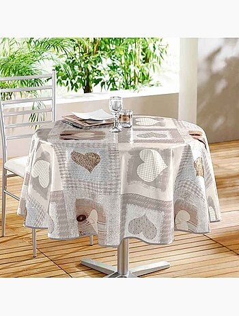 Nappe Ronde en PVC "Coeurs