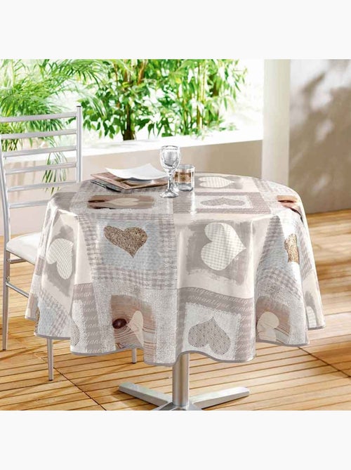 Nappe Ronde en PVC "Coeurs" - Kiabi Nappe Ronde en PVC "Coeurs" - Kiabi