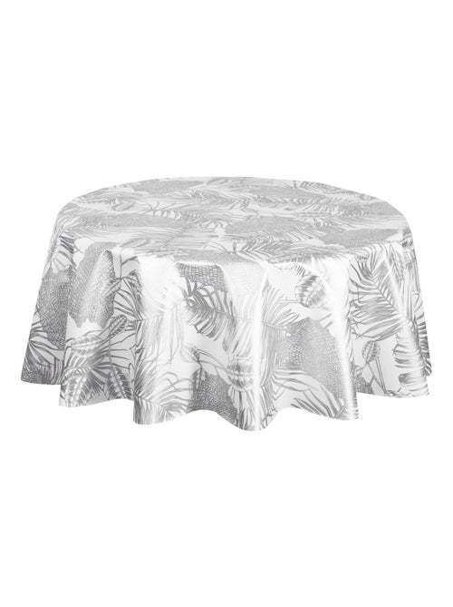 Nappe ronde en toile cirée nacrée VITALI - Diam. 150 cm - Blanc - Kiabi