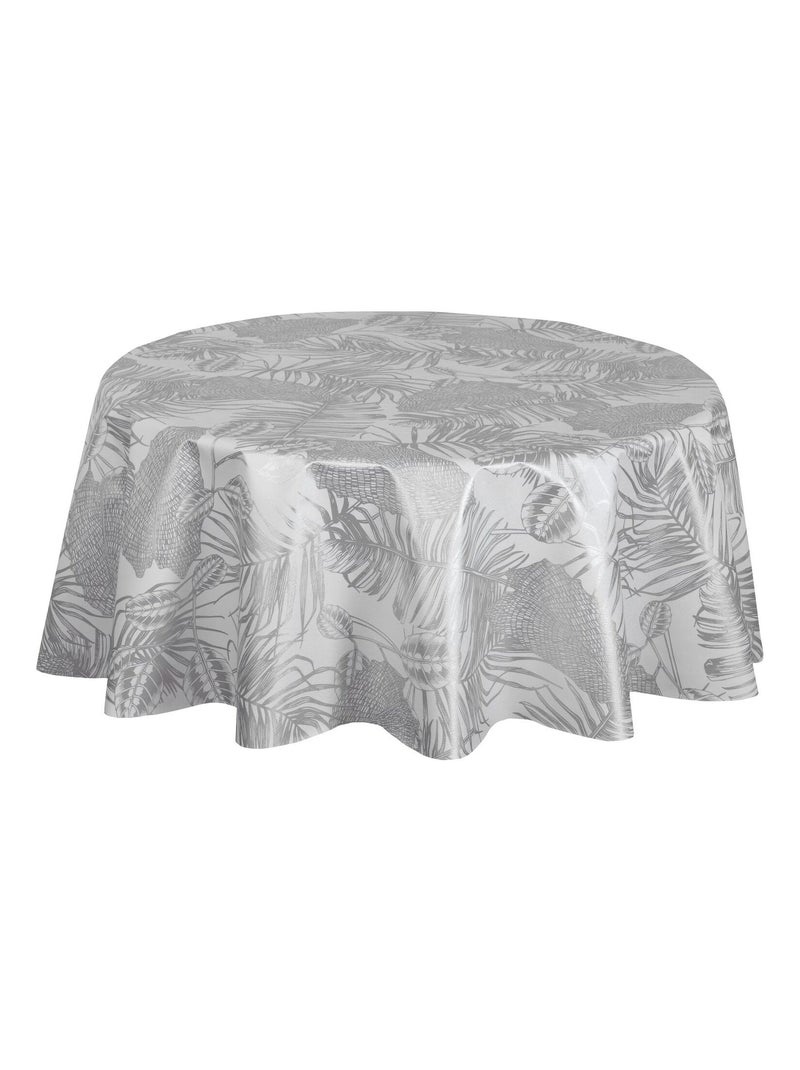 Nappe ronde en toile cirée nacrée VITALI - Diam. 150 cm - Blanc Blanc - Kiabi
