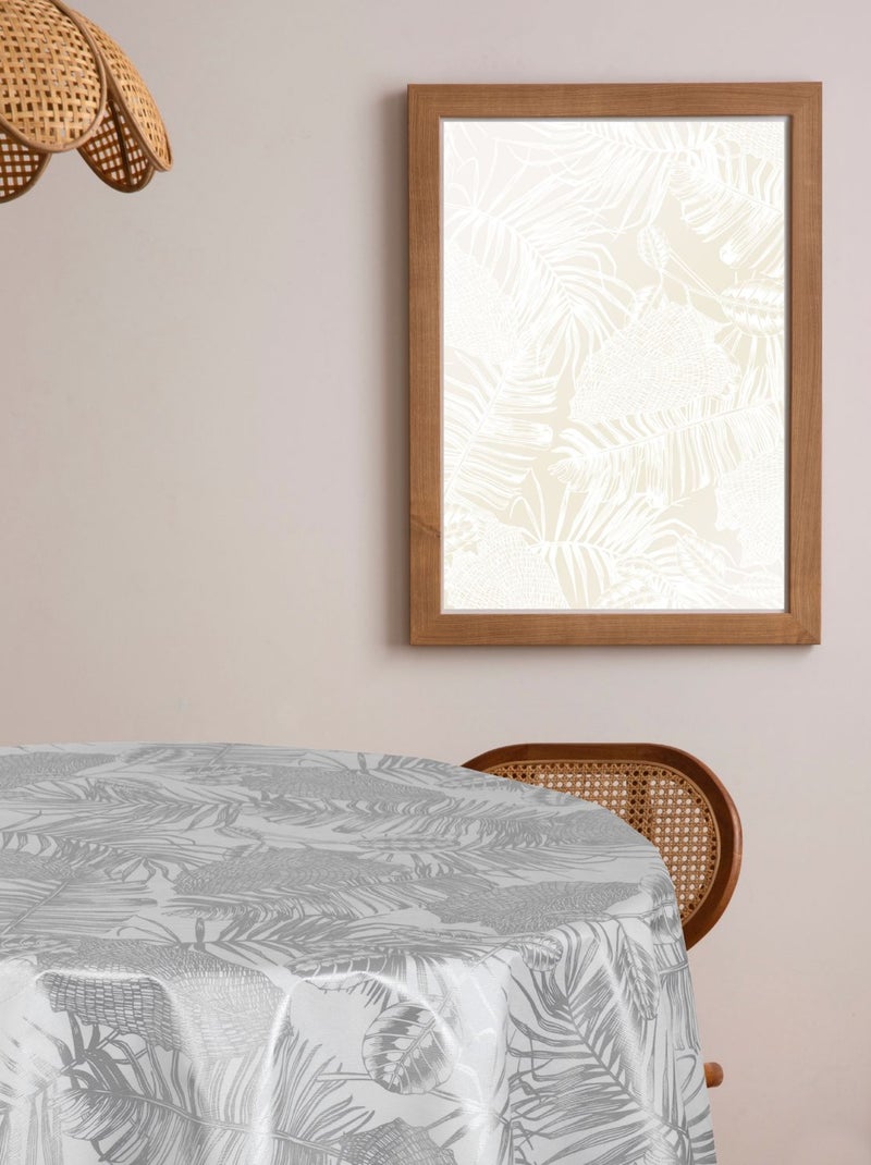 Nappe ronde en toile cirée nacrée VITALI - Diam. 150 cm - Blanc Blanc - Kiabi