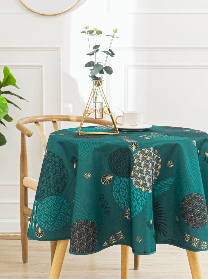 Nappe ronde fantaisie Bleu canard - Kiabi
