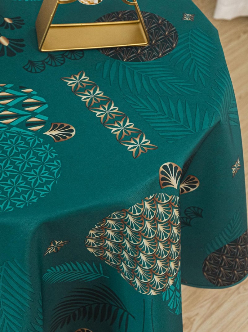 Nappe ronde fantaisie Bleu canard - Kiabi