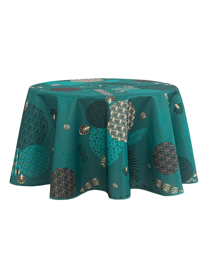 Nappe ronde fantaisie Bleu canard - Kiabi