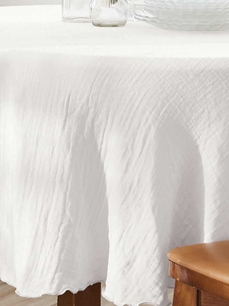 Nappe ronde Gaze de Coton Blanc - Kiabi