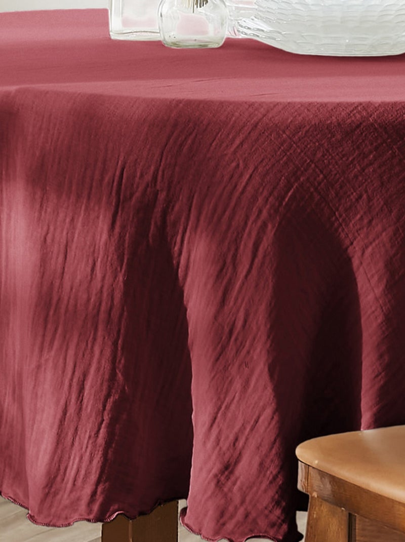Nappe ronde Gaze de Coton Bordeaux - Kiabi