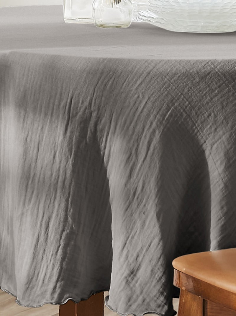 Nappe ronde Gaze de Coton gris anthracite - Kiabi