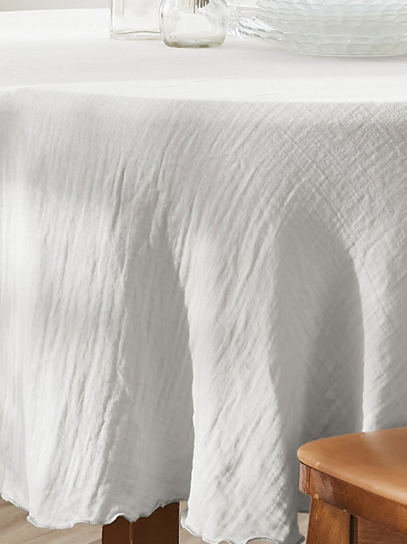 Nappe ronde Gaze de Coton Gris clair - Kiabi