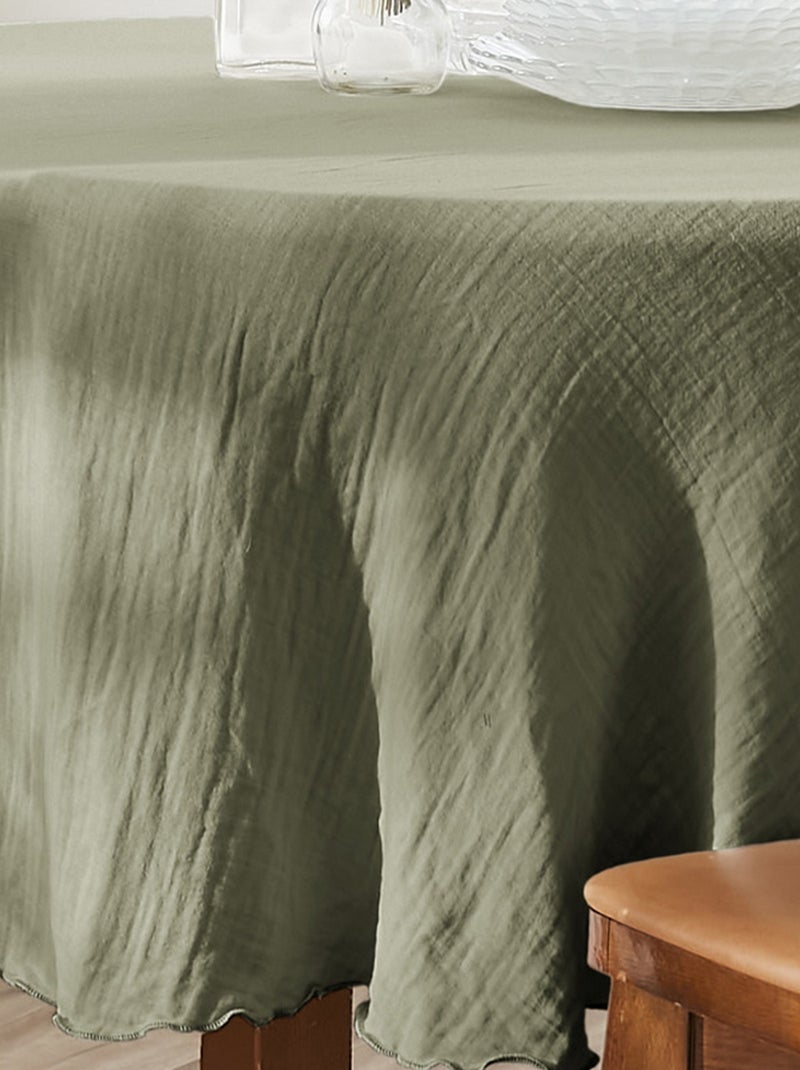 Nappe ronde Gaze de Coton Kaki - Kiabi