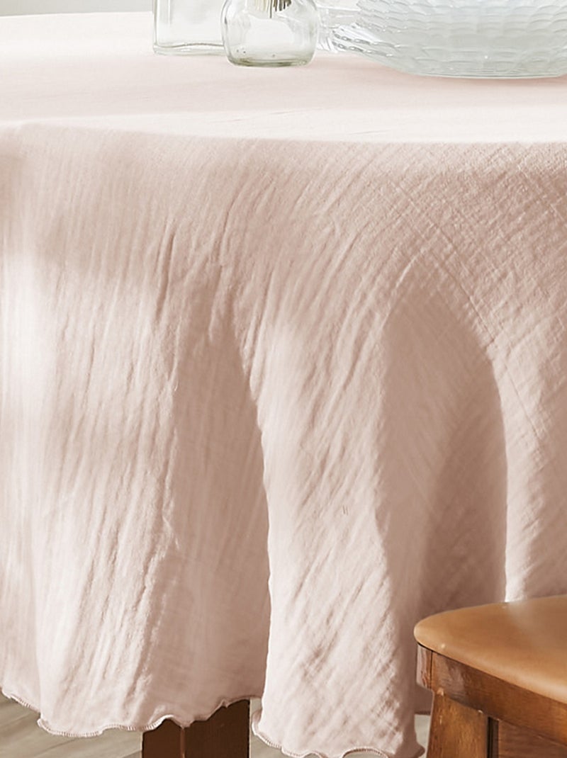 Nappe ronde Gaze de Coton Rose clair - Kiabi