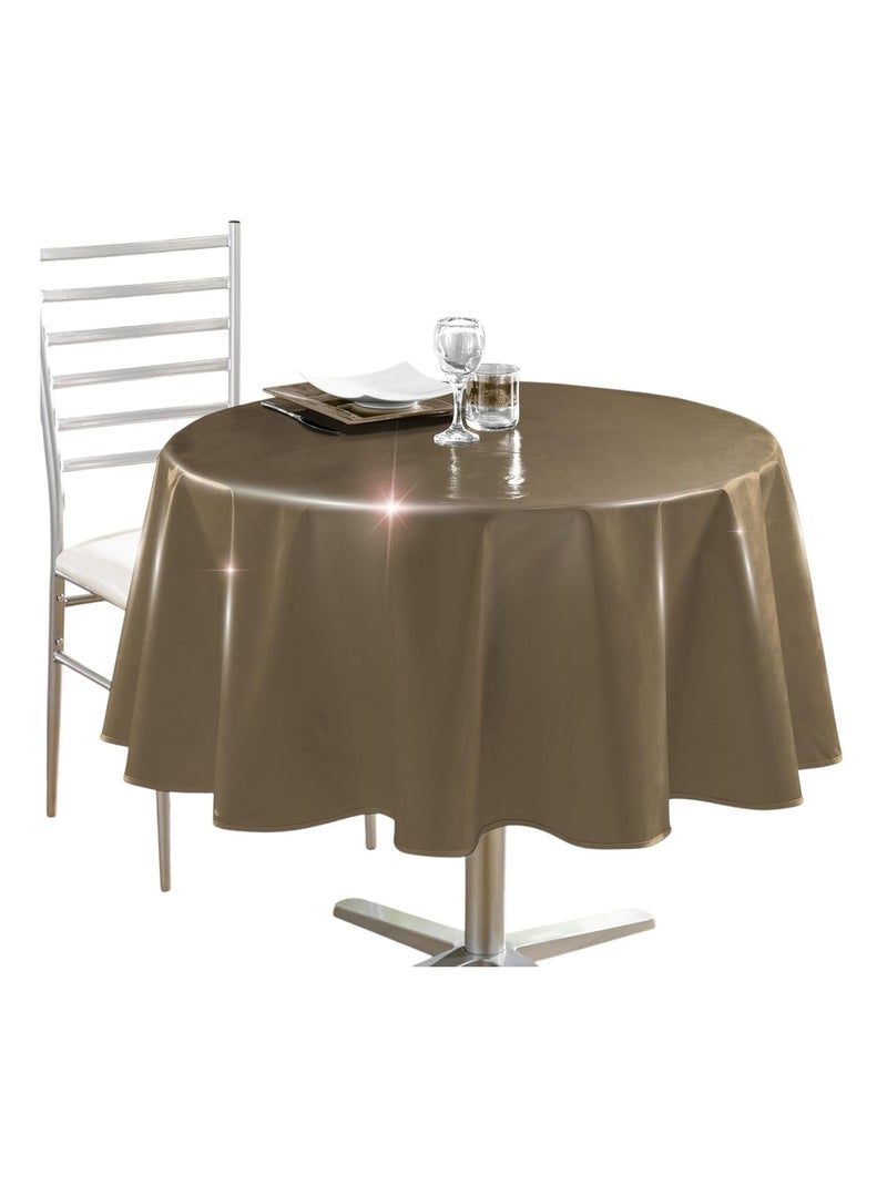 Nappe ronde glossy taupe 160 cm Taupe - Kiabi