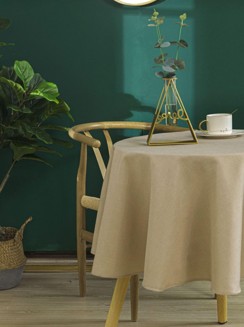 Nappe ronde infroissable et anti-tâches Beige - Kiabi