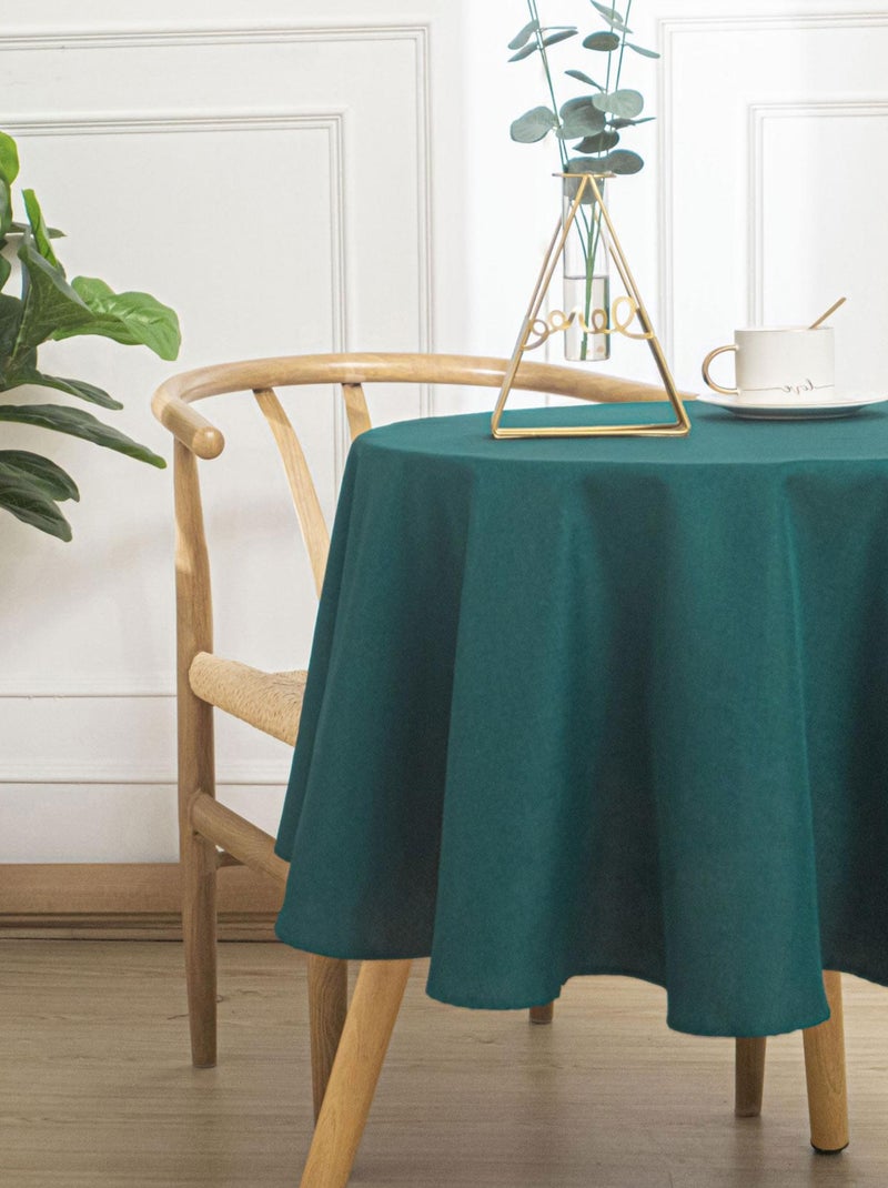 Nappe ronde infroissable et anti-tâches Bleu canard - Kiabi