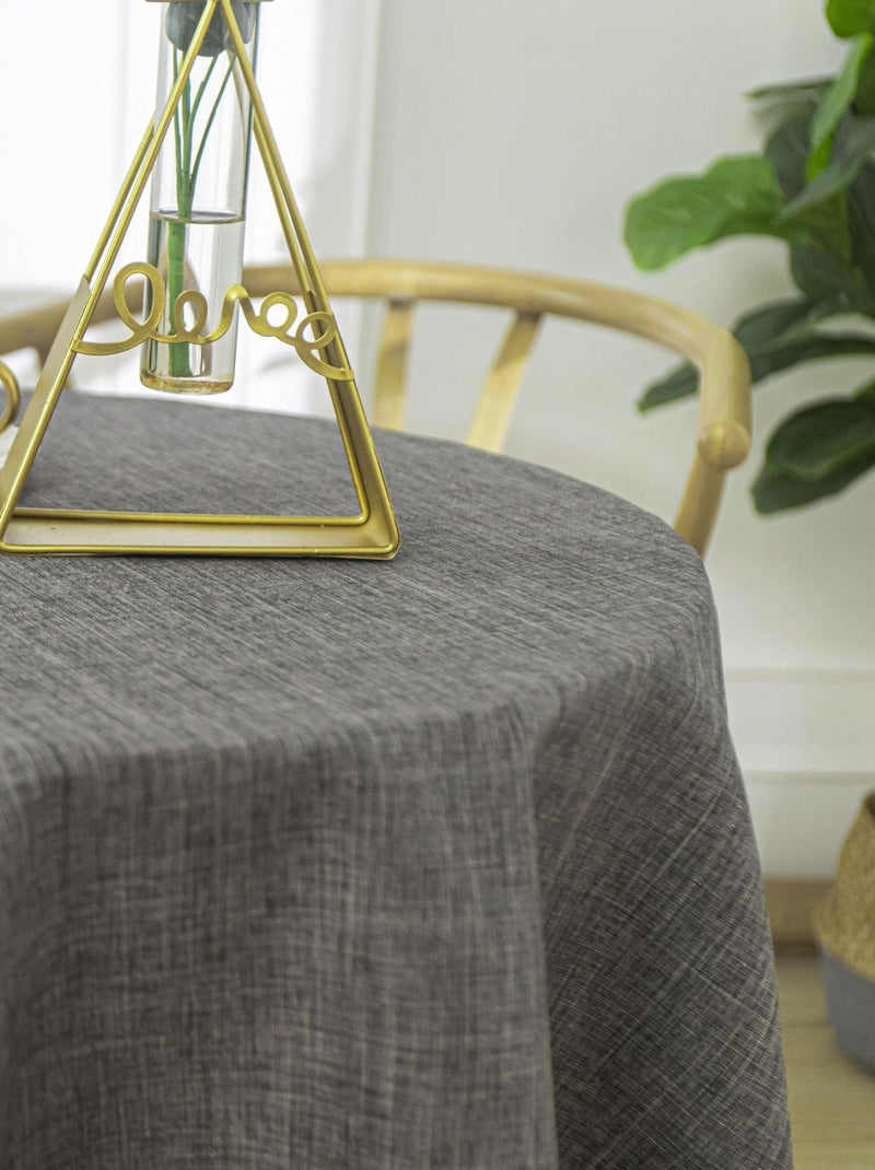 Nappe ronde infroissable et anti-tâches gris anthracite - Kiabi