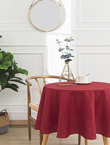 Nappe ronde infroissable et anti-tâches