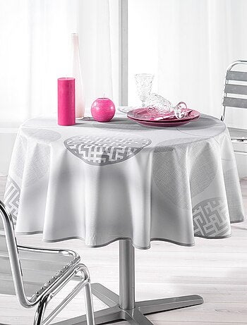 Nappe ronde polyester Kosmo Gris 180 cm