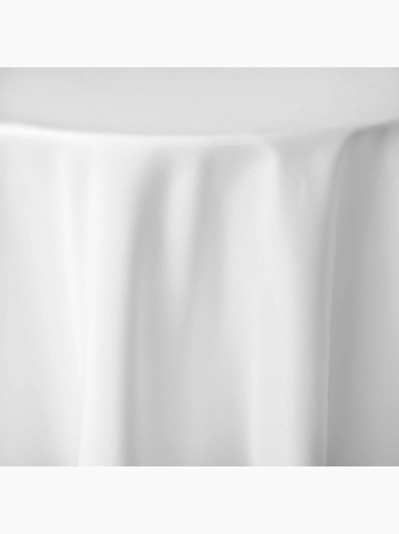 Nappe ronde – Polyester uni – Essentiel – Finition ourlet Blanc - Kiabi