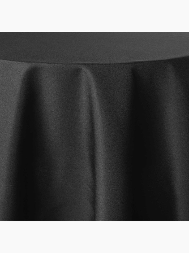 Nappe ronde – Polyester uni – Essentiel – Finition ourlet Noir - Kiabi