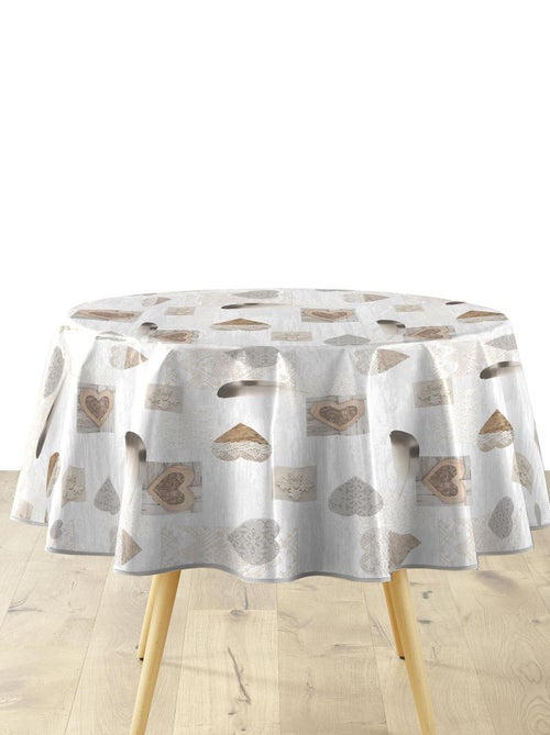 Nappe ronde PVC 160 cm Coeur delicia - Kiabi