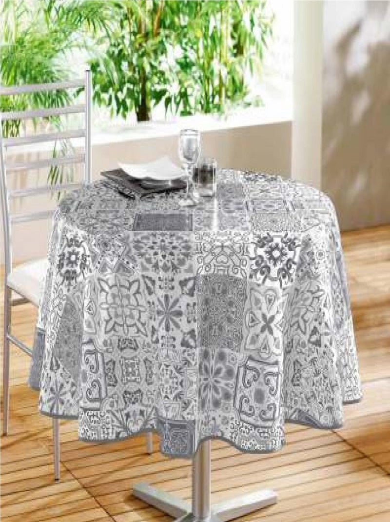 Nappe ronde PVC Persane gris Gris - Kiabi
