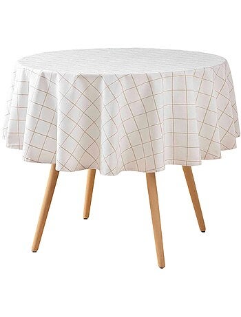 Nappe ronde tisse a carreaux Axelle