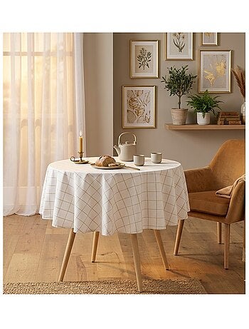 Nappe ronde tisse a carreaux Axelle