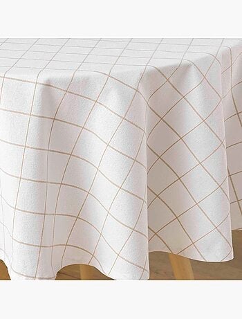 Nappe ronde tisse a carreaux Axelle
