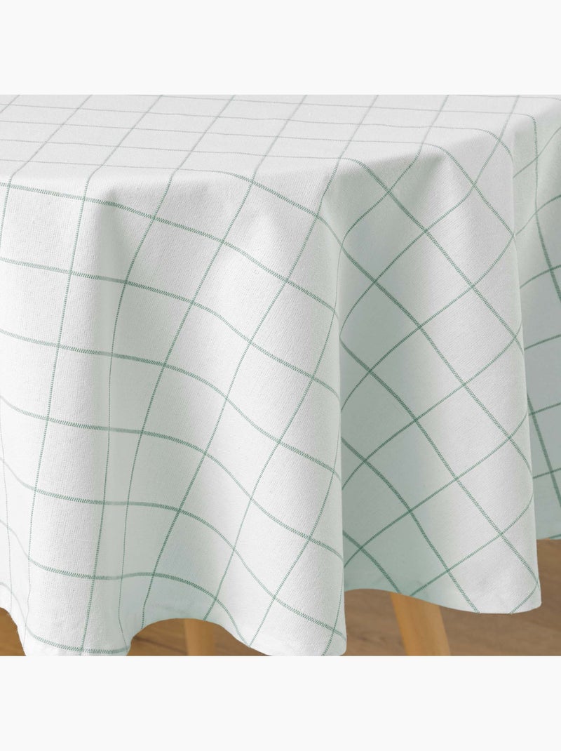 Nappe ronde tisse a carreaux Axelle Vert Sauge - Kiabi