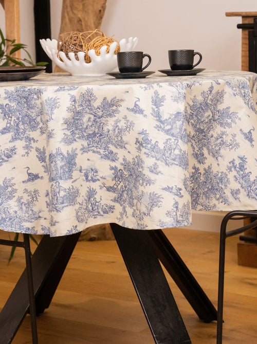 Nappe ronde toile de Jouy plastifiée - Kiabi Nappe ronde toile de Jouy plastifiée - Kiabi