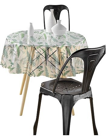Nappe ronde transparente Feuilles d'aurea