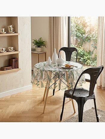 Nappe ronde transparente Feuilles d'aurea