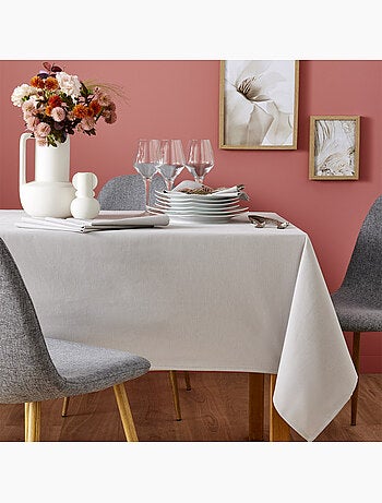 Nappe ronde unie en coton, traitée Teflon, CAMBRAI
