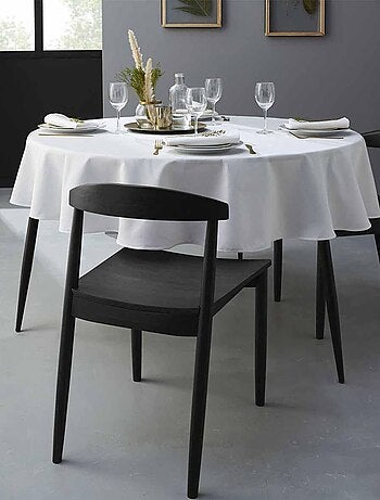 Nappe ronde unie en coton, traitée Teflon, CAMBRAI
