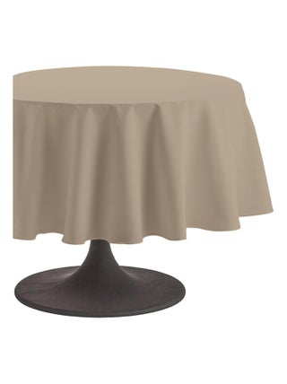Nappe ronde unie en coton, traitée Teflon, Made in France, CAMBRAI