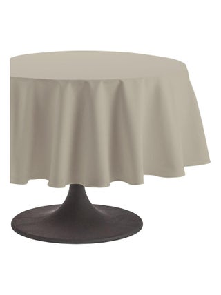 Nappe ronde unie en coton, traitée Teflon, Made in France, CAMBRAI