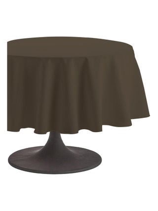 Nappe ronde unie en coton, traitée Teflon, Made in France, CAMBRAI