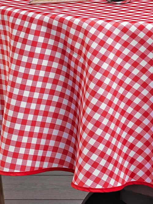 Nappe ronde vichy rouge et blanc - Kiabi