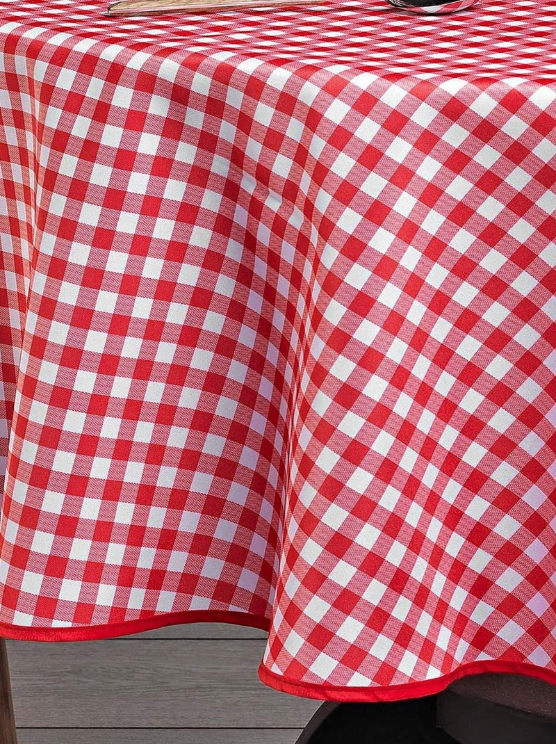 Nappe ronde vichy rouge et blanc Multicolore - Kiabi
