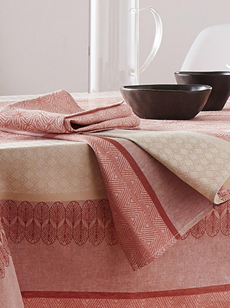 Nappe ronde/ovale enduite Charleston Orange corail - Kiabi