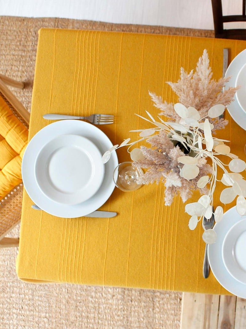 Nappe tendance en coton recyclé Jaune moutarde - Kiabi