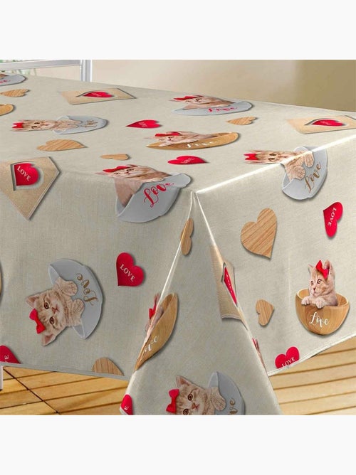 Nappe toile cirée 140x240 cm CHATS - Kiabi Nappe toile cirée 140x240 cm CHATS - Kiabi