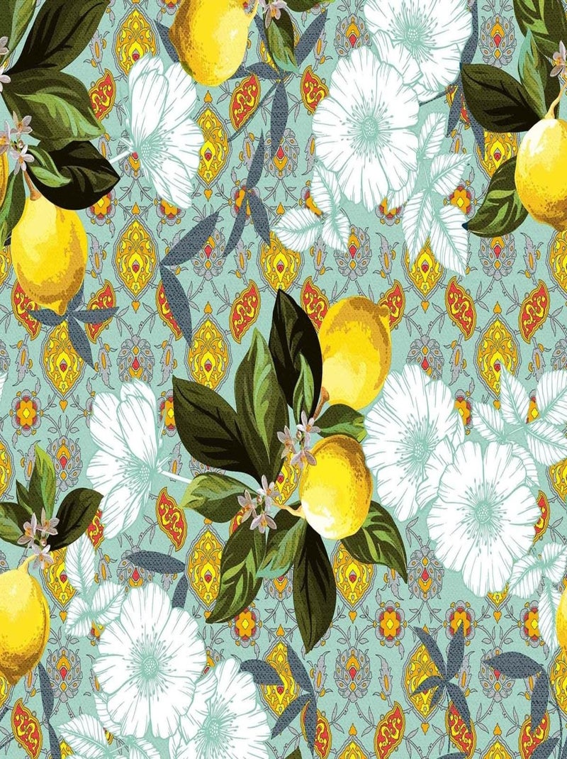 Nappe Toile cirée au mètre Agrumi menthe Bleu - Kiabi
